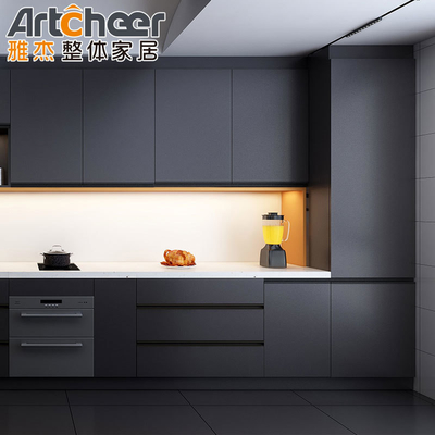 ซื้อ สไตล์การออกแบบที่ทันสมัย ตู้ครัว MDF ที่ทันสมัย พร้อมขั้วที่ซ่อนและที่เก็บของที่ฉลาด การผลิตออนไลน์