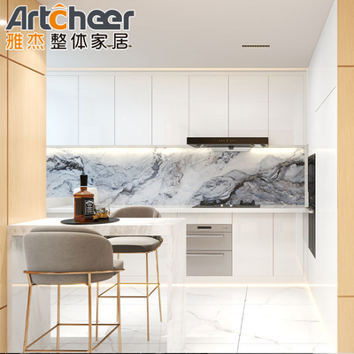 ซื้อ 2023 สีขาว Melamine Board RTA โมดูลาร์คอบเดอร์ อิตาลี Gloss Kitchen Cabinet Set การผลิตออนไลน์