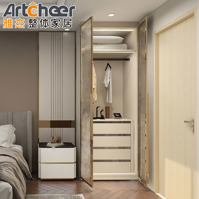 ซื้อ โมเดิร์น สไตล์ไม้ Wall Walk ในตู้เก็บของ ระบบตู้เก็บของสําหรับการออกแบบห้องนอน การผลิตออนไลน์