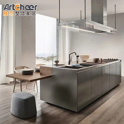 คุณภาพ  Base Cabinets Luxury Italian Design Modern Kitchen Cabinet Set Stone Top Wood Frame โรงงาน