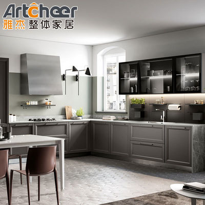 เฟอร์นิเจอร์ ต้นไม้แข็ง กล่องเก็บของห้องครัว โมดูลาร์ออกแบบด้วยกล่องกําแพงแบบ