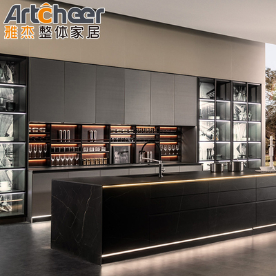 ชุดตู้ครัวไม้ขนาดที่กําหนดเอง พร้อมหมักปิดอ่อนในเซบู ฟิลิปปินส์