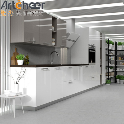 เฟอร์นิเจอร์สไตล์หรูหรา สีขาวเกาะชุด Melamine โมดูลเลคคิวจีนตู้