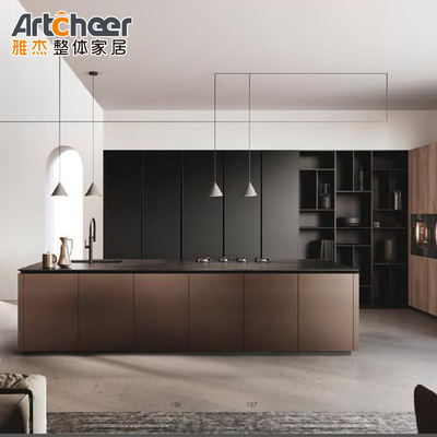 E0 เกรด เกาะ บ้าน ครัวตู้ Flat Pack ออกแบบสําหรับตกแต่งบ้านที่ทันสมัย