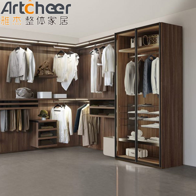 ขนาดตามสั่ง Walk In Bedroom Wall Wardrobe For Women โมเดิร์น สไตล์ดี ออกแบบเปิด ปรับความสูง